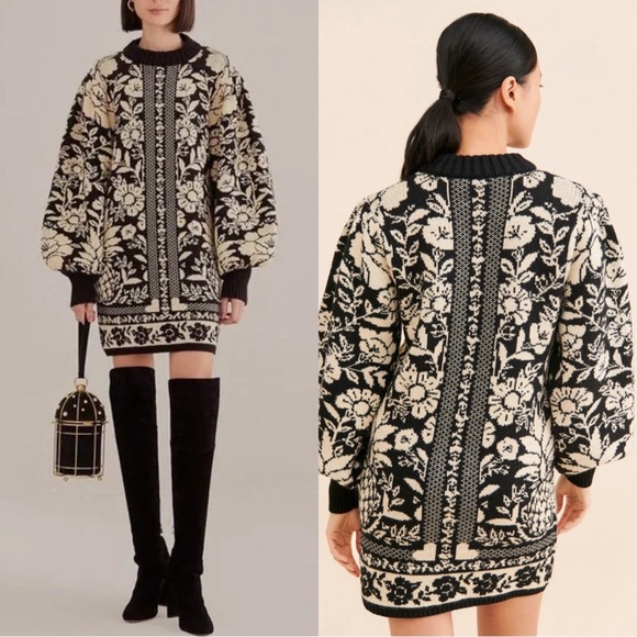 FARM Rio Dresses & Skirts - FARM RIO Pineapple Garden Mini Knit Sweater Dress